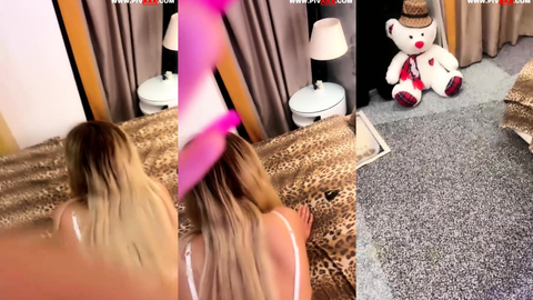Tango Leopar Yatakta Kıvırıp Poposunu Sallıyor Amını Elliyor