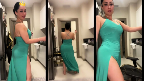 Zemheri Tango yeşil elbisesiyle ateşli dans ediyor